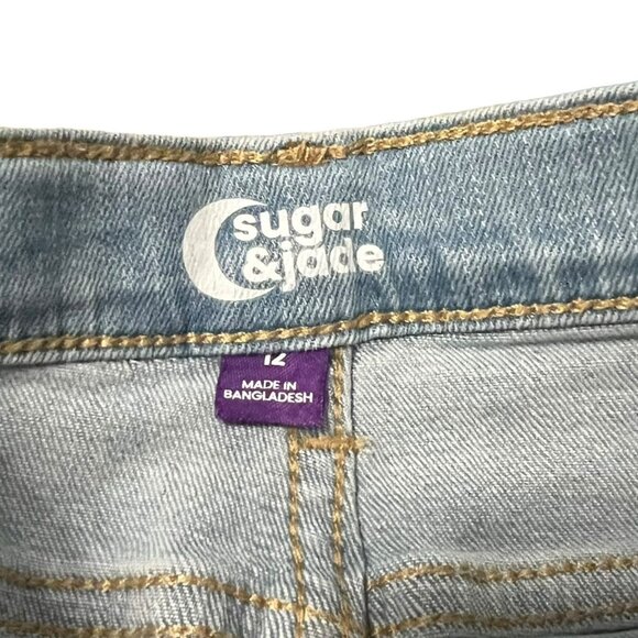 Sugar & Jade Sz 12 Distressed Light Wash Jeans - Picture 5 of 6